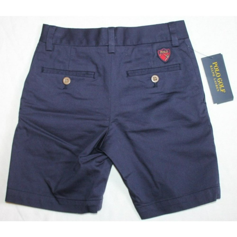 NEW Polo Ralph Lauren boy's size 6 navy blue chino golf shorts flat front 6" - Picture 2 of 2